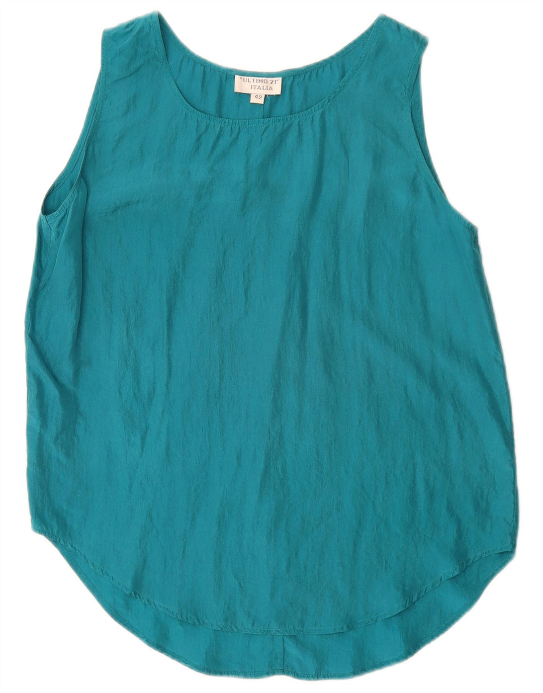 Ultimo 21 Womens Sleeveless Blouse Top IT 42 Medium Blue Silk