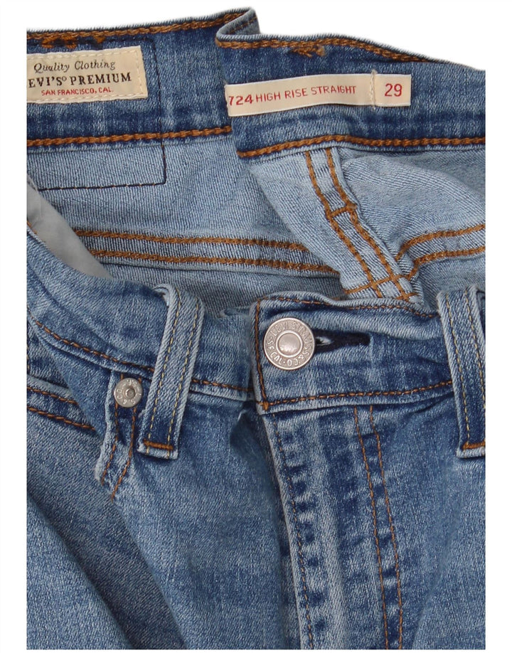 Levi's Womens 724 High Rise Straight Jeans W29 L30 Blue
