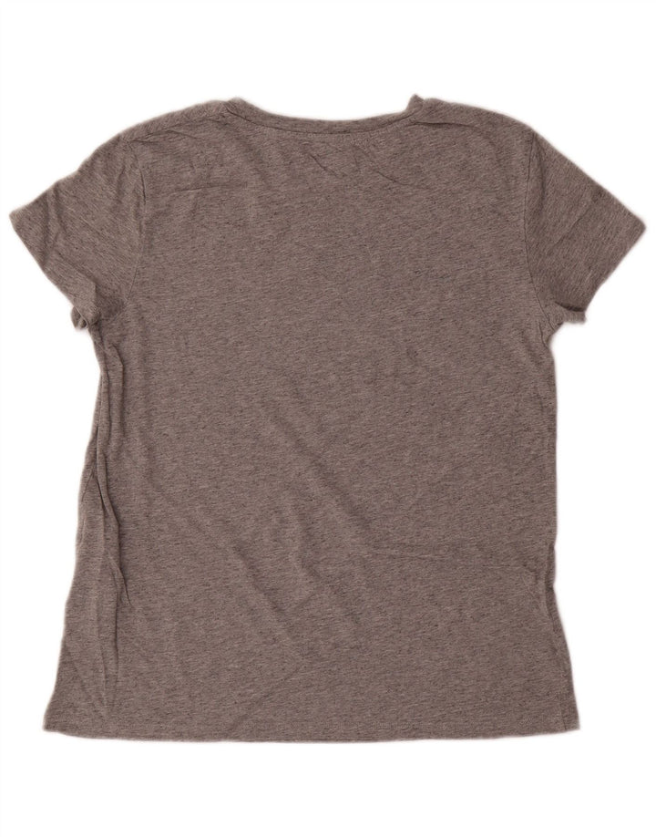 Levi's Womens Graphic T-Shirt Top UK 14 Medium Grey Flecked Cotton