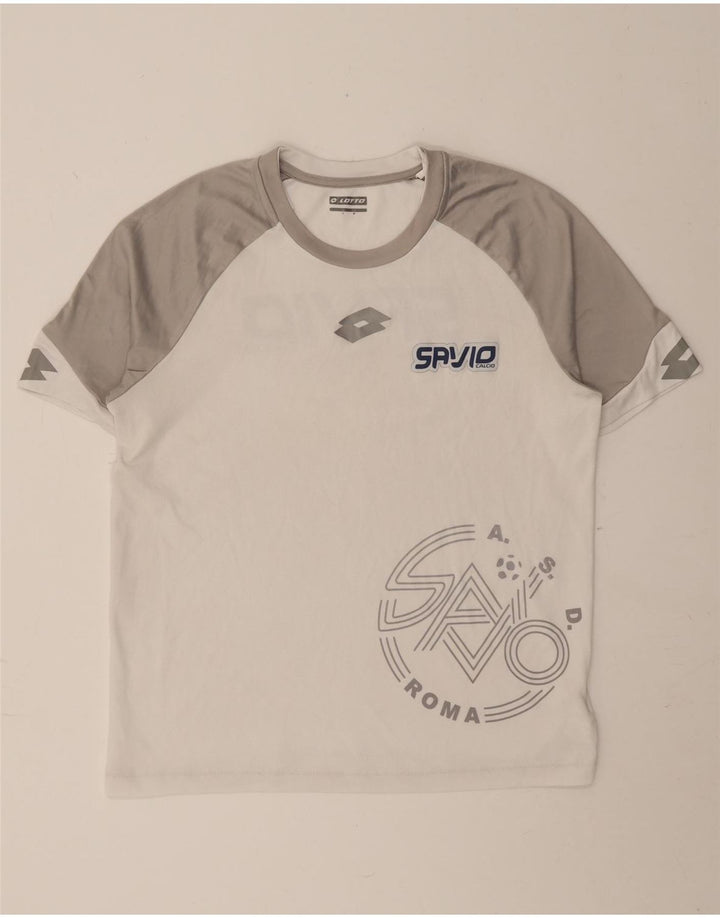 LOTTO Mens Graphic T-Shirt Top Medium White Colourblock Polyester