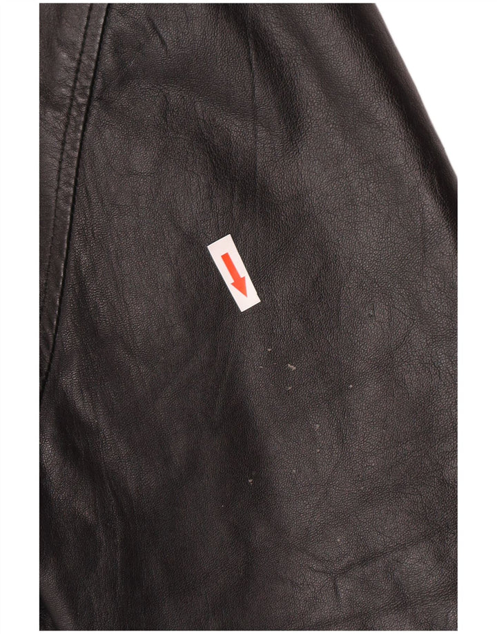 Vintage Mens Leather Biker Jacket IT 52 XL Black