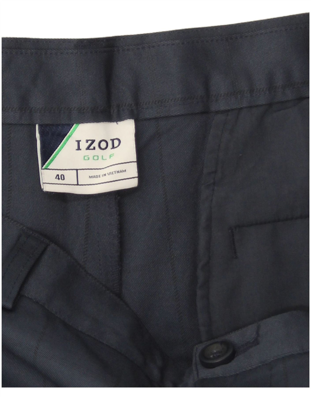 Izod Mens Golf Chino Shorts  W40 XL Navy Blue Check Polyester