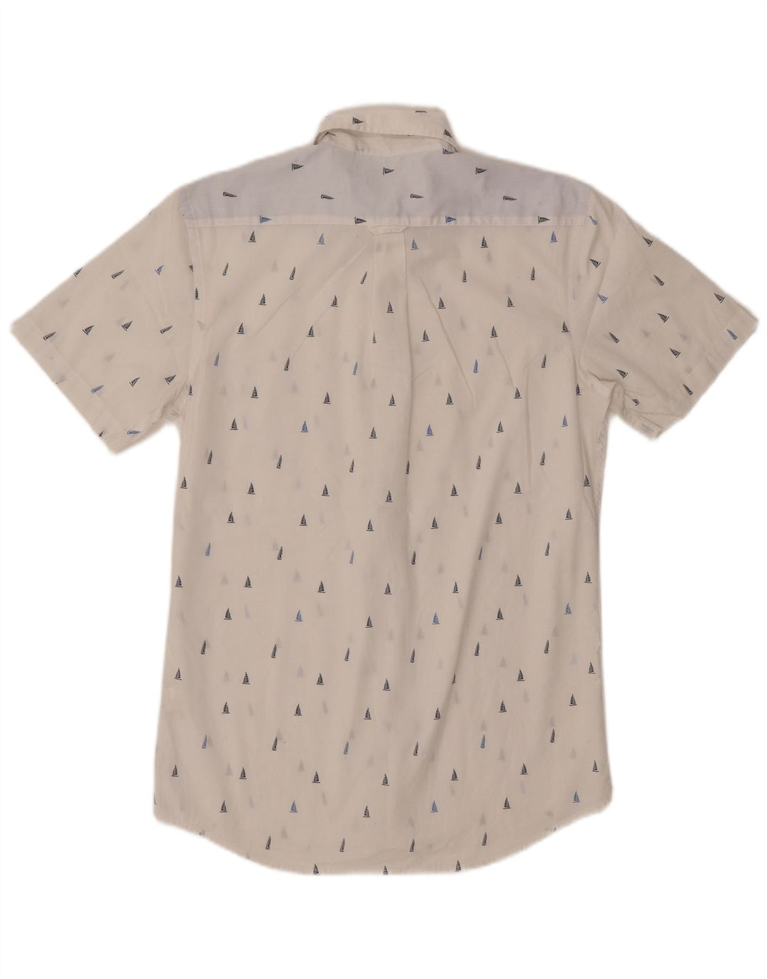 IZOD Mens Abstract Pattern Short Sleeve Shirt Small White Cotton