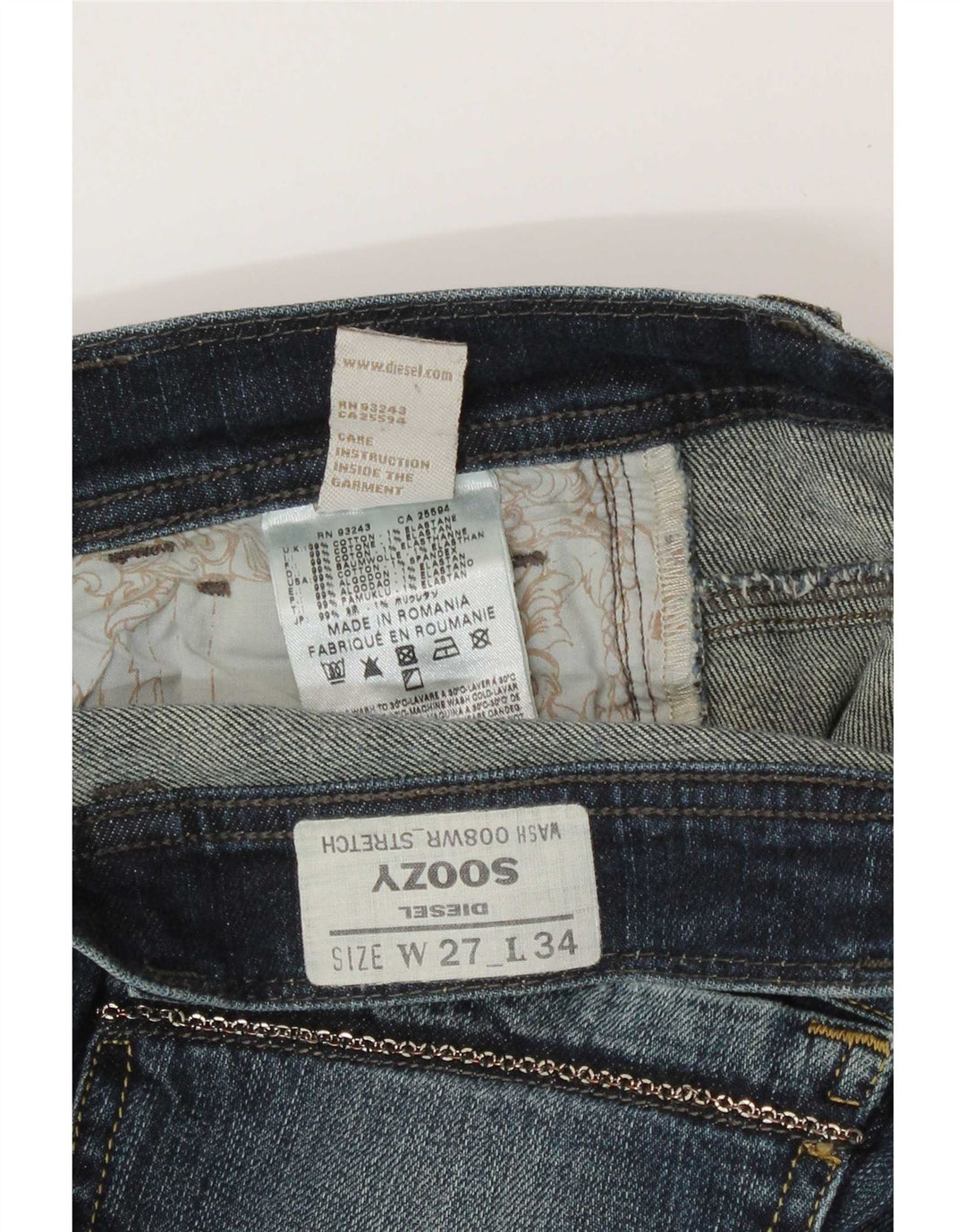 Diesel Womens Soozy Bootcut Jeans W27 L30 Blue Cotton