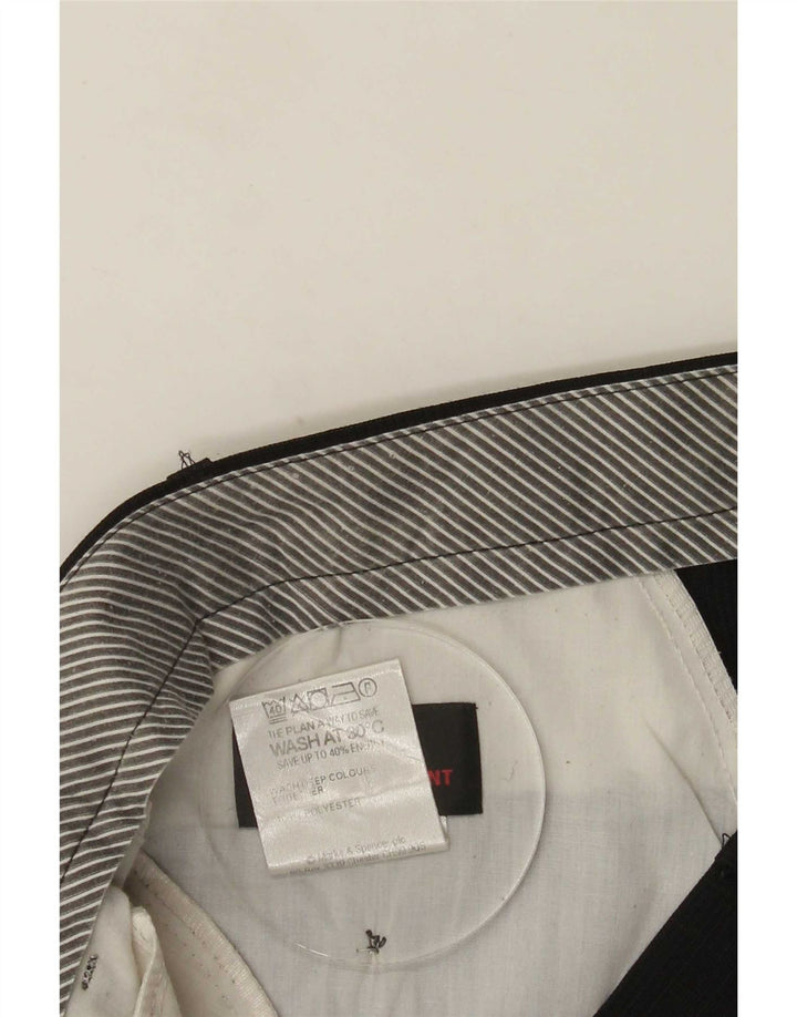 Marks & Spencer Mens Straight Suit Trousers W40 L33 Black Polyester