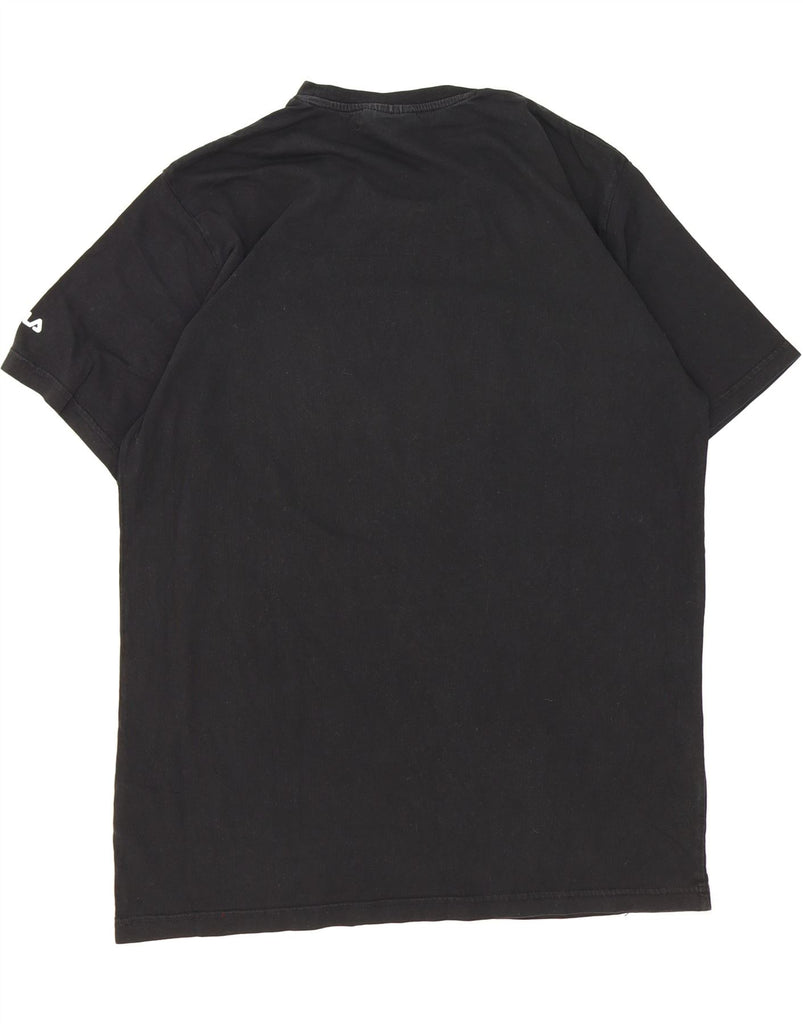 FILA Mens Graphic T-Shirt Top Large Black Cotton Vintage Fila and Second-Hand Fila from Messina Hembry 