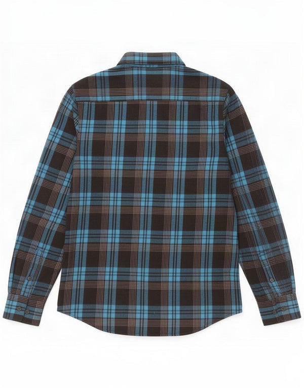 Penguin Mens Heritage Slim Fit Flannel Shirt Small Black Check Cotton
