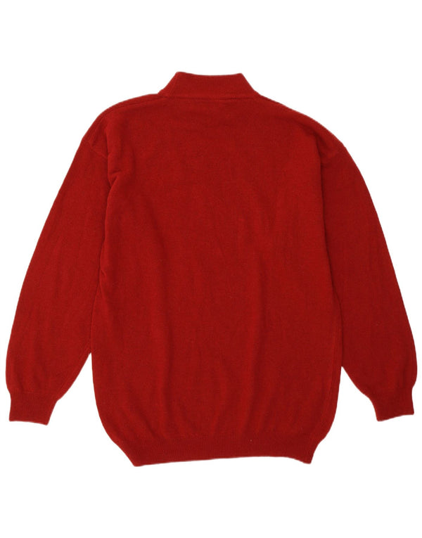Vintage Womens Turtle Neck Jumper Sweater UK 18 XL Red New Wool