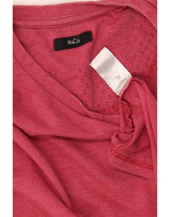 M&Co Mens T-Shirt Top XL Red Cotton