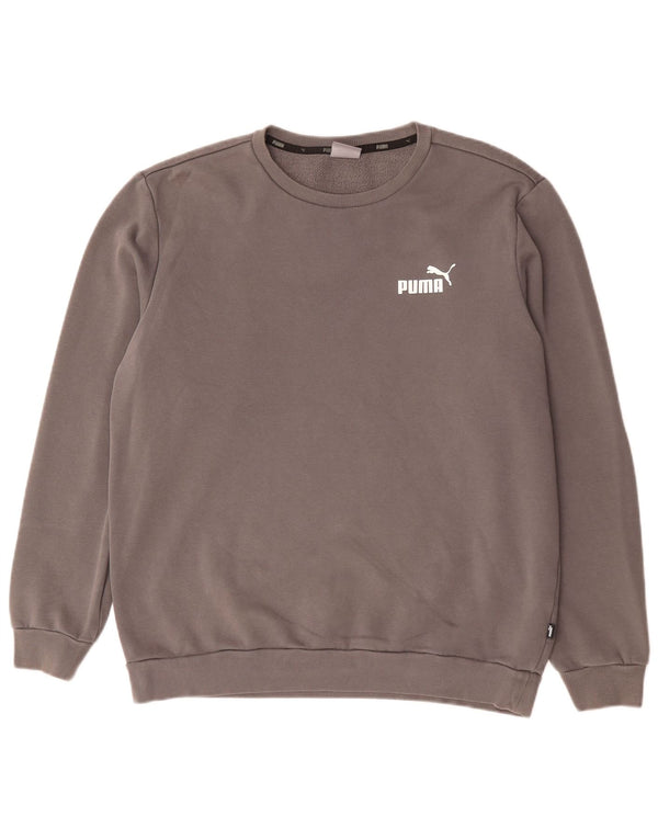 Puma Mens Sweatshirt Jumper Large Grey Cotton