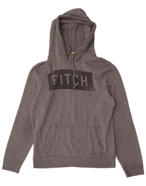 Abercrombie & Fitch Mens Muscle Graphic Hoodie Jumper Medium Grey Cotton