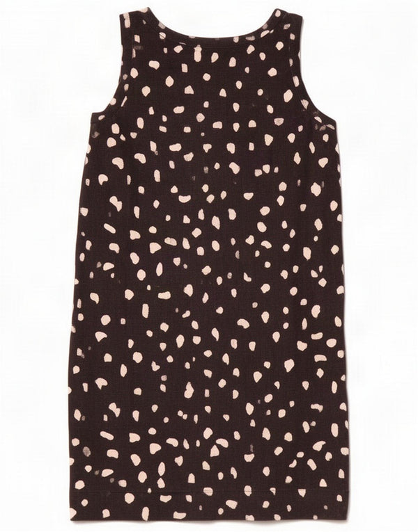 Marks & Spencer Womens Sleeveless Shift Dress UK 10 Small Black Spotted