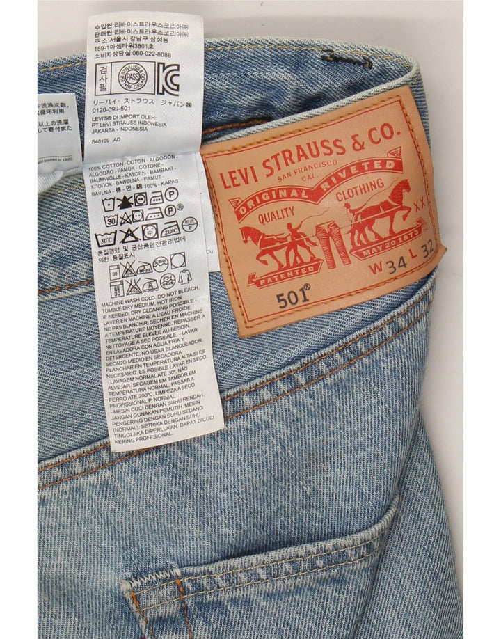 LEVI'S Mens 501 Straight Jeans W34 L27 Blue Cotton Vintage Levi's and Second-Hand Levi's from Messina Hembry 