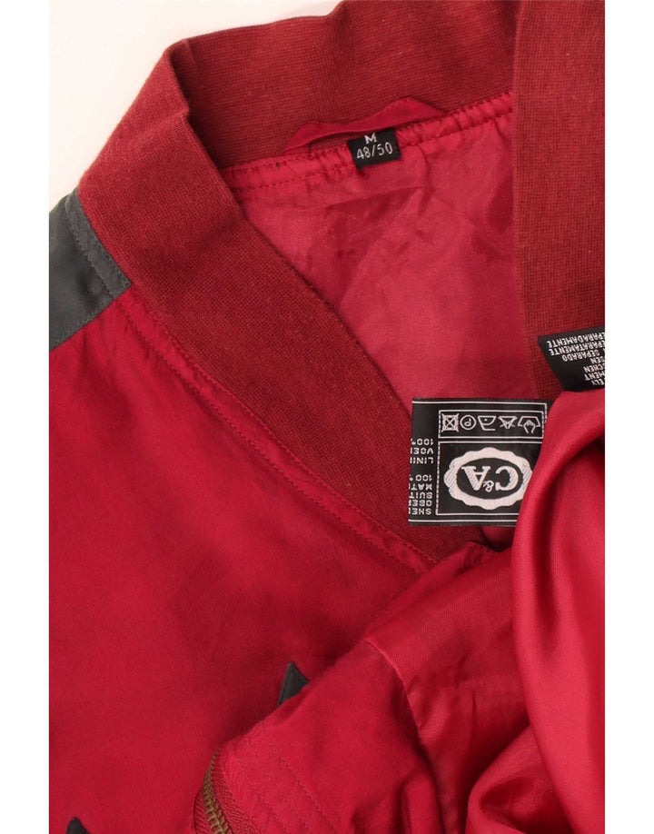 C&A Mens Loose Fit Bomber Jacket EU 48/50 Medium Red Argyle/Diamond Silk