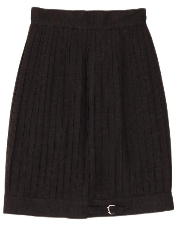 Vintage Womens Pleated Skirt IT 42 Medium W26 Black