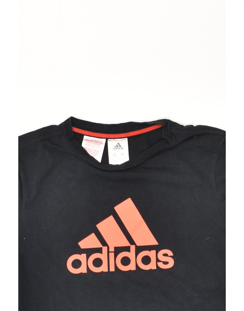 ADIDAS Boys Graphic T-Shirt Top 11-12 Years Black Cotton | Vintage Adidas | Thrift | Second-Hand Adidas | Used Clothing | Messina Hembry 