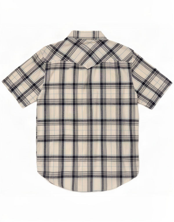 Levi's Mens Short Sleeve Slim Fit Shirt Small Blue Plaid Cotton