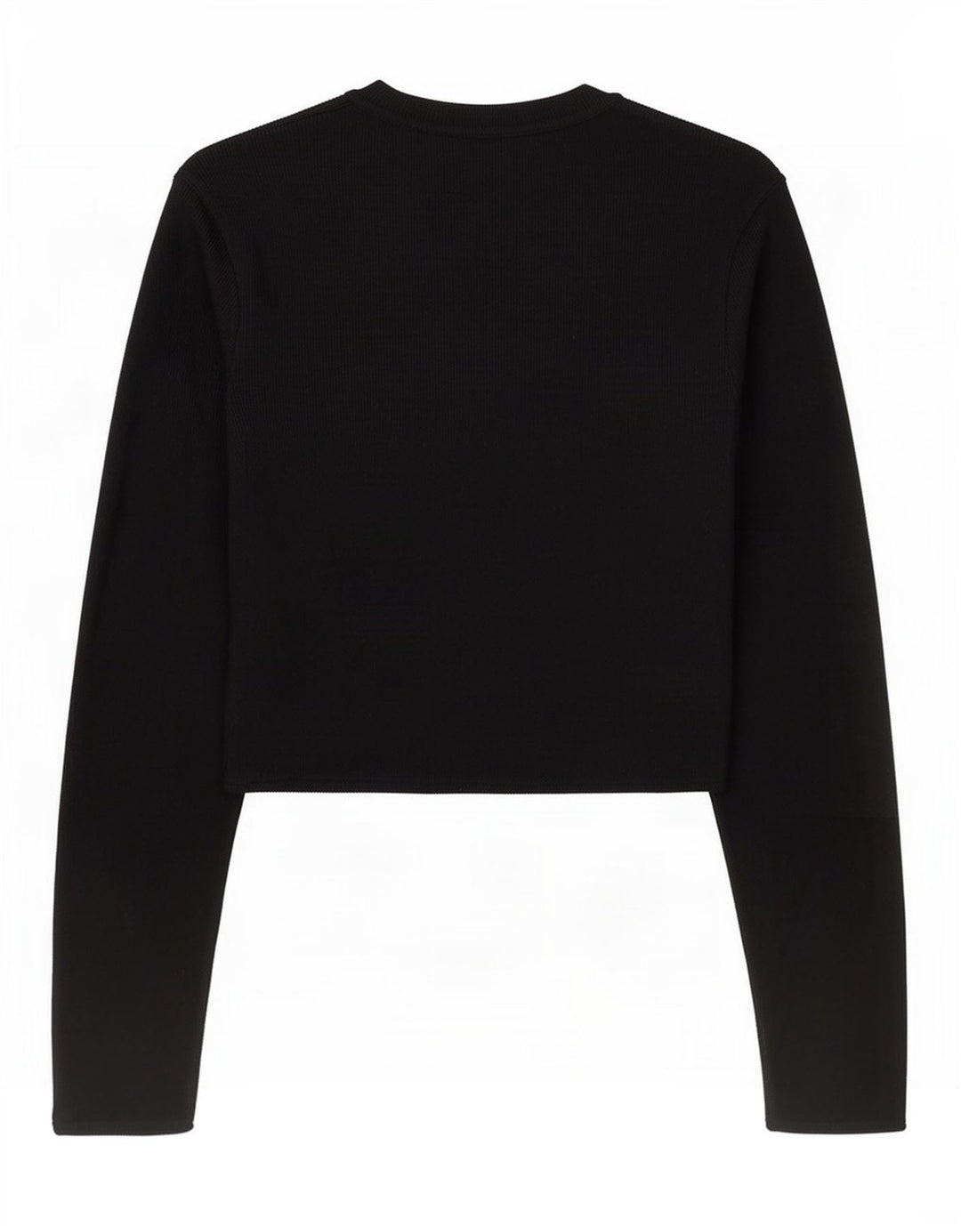 Zara Womens Crop Top Long Sleeve UK 8 Small Black Viscose