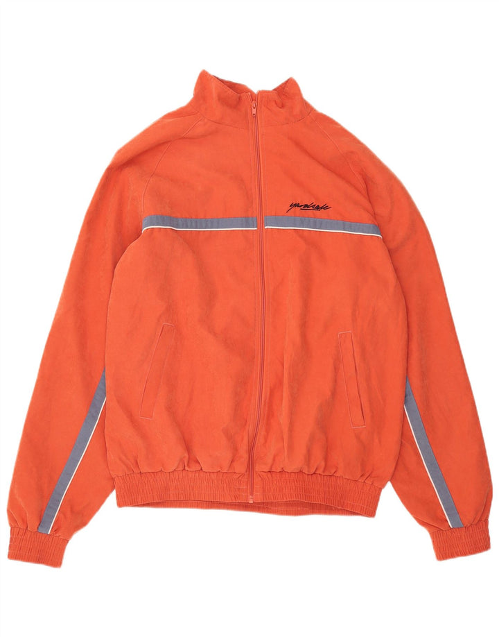 Yardsale Mens Graphic Tracksuit Top Jacket XL Orange Colourblock Polyester