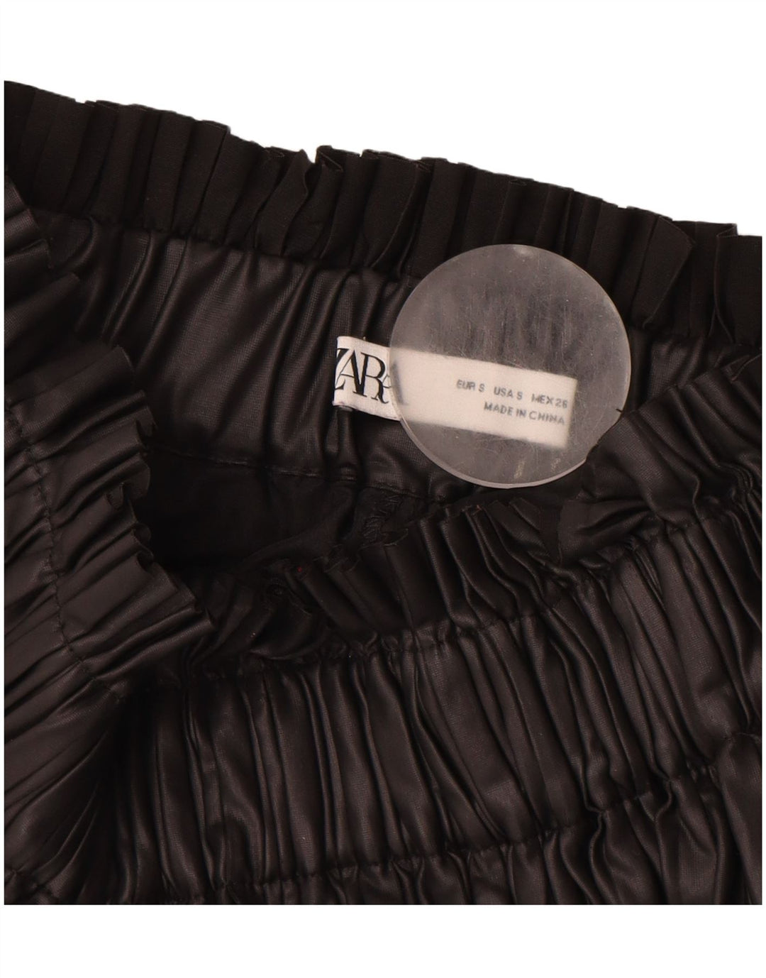 ZARA Womens Pleated Skirt Small W26 Black Polyester