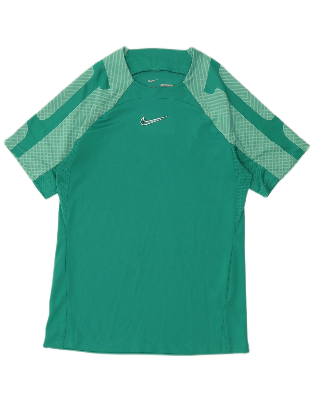 Nike Mens Dri Fit Slim Fit T-Shirt Top Small Green Polyester