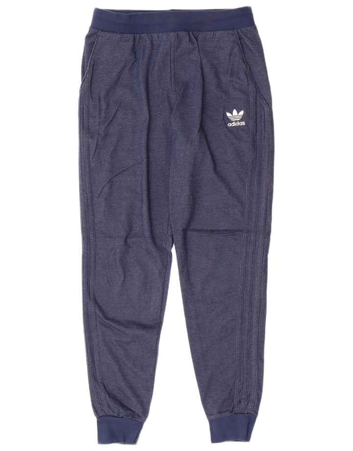 ADIDAS Mens Tracksuit Trousers Joggers Medium  Navy Blue Cotton