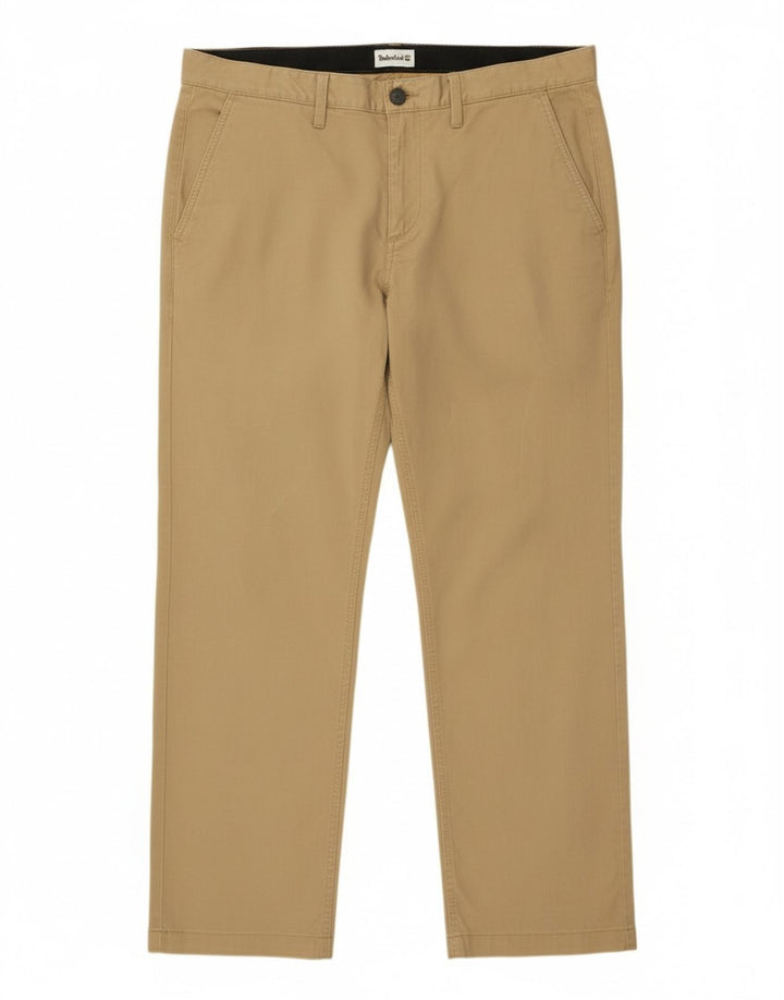 Timberland Mens Straight Chino Trousers W36 L32 Khaki