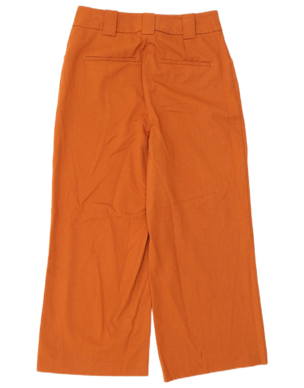 Marks & Spencer Womens High Waist Cropped Trousers UK 8 Small W28 L25 Brown