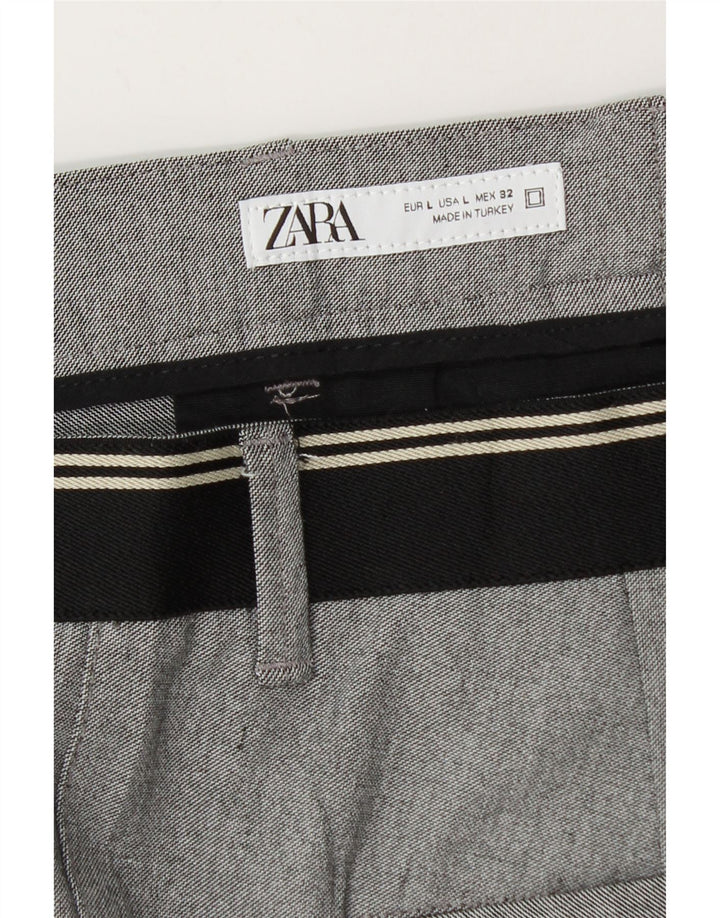 Zara Mens Tapered Chino Trousers Large W32 L29 Grey