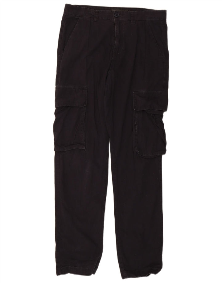 French Connection Mens Straight Cargo Trousers Medium W32 L31 Black Cotton