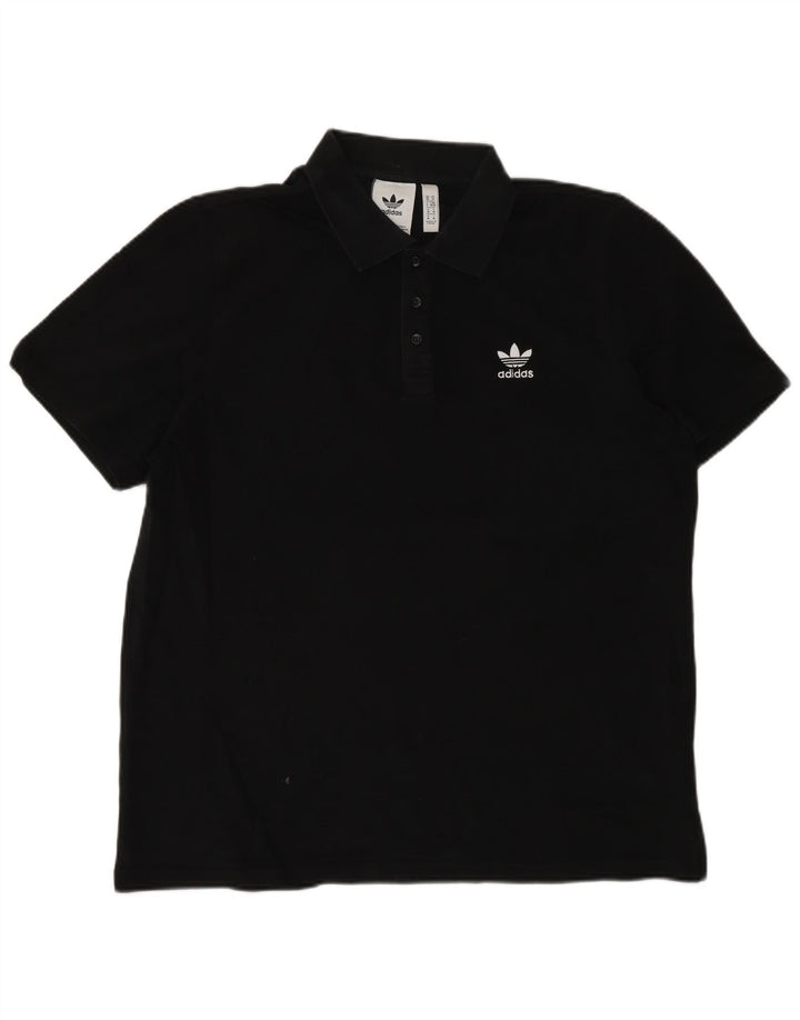 Adidas Mens Polo Shirt Medium Black Cotton