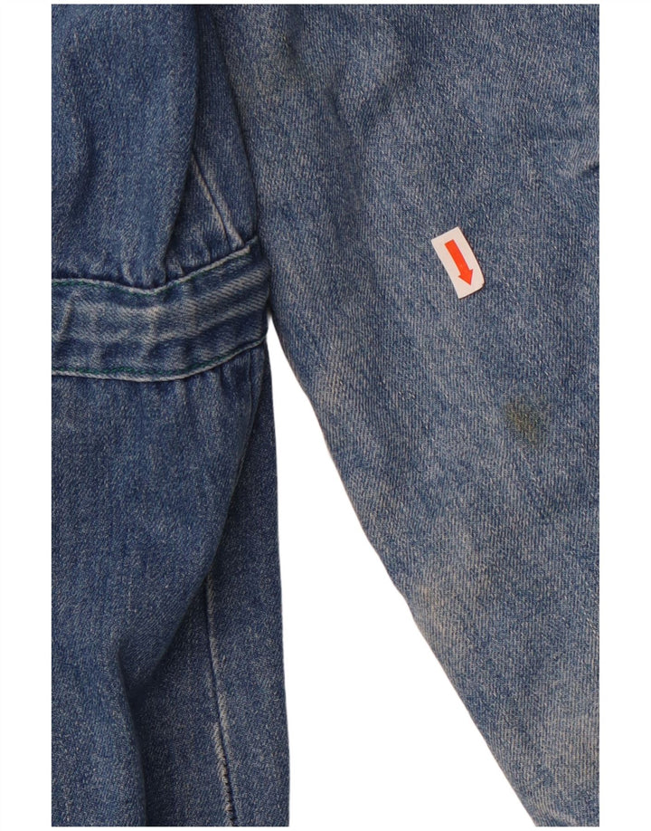 Vintage Womens Sherpa Denim Jacket UK 14 Large Blue