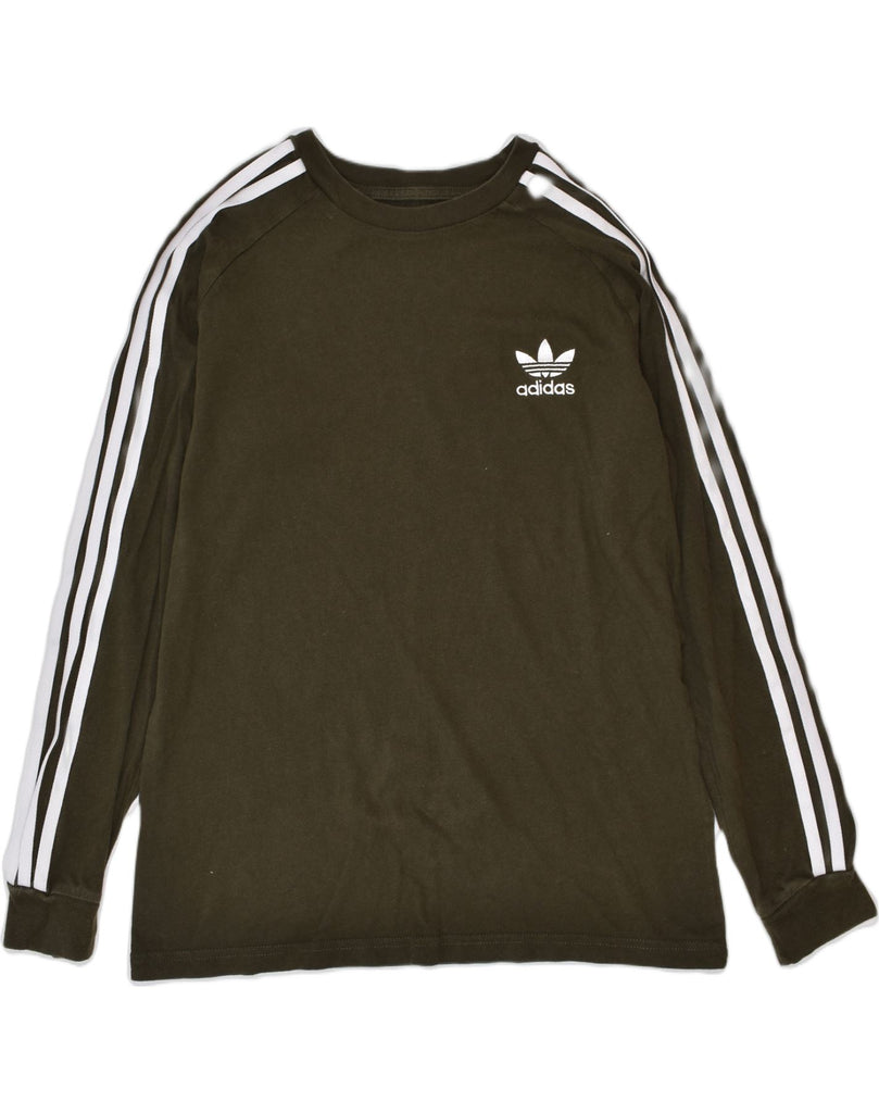 ADIDAS Boys Graphic Top Long Sleeve 12-13 Years Green Cotton | Vintage Adidas | Thrift | Second-Hand Adidas | Used Clothing | Messina Hembry 