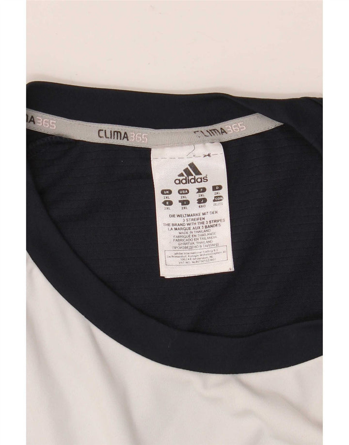 Adidas Mens Clima 365 T-Shirt Top 2XL White Colourblock Polyester