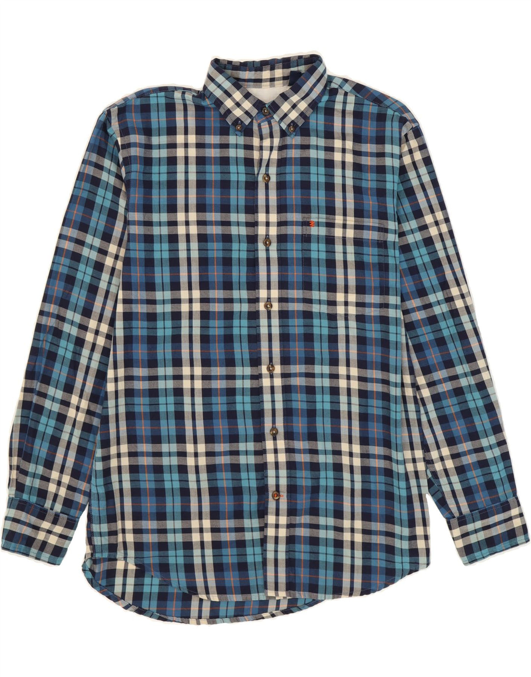 IZOD Mens Flannel Shirt Small Blue Check Cotton Vintage Izod and Second-Hand Izod from Messina Hembry 