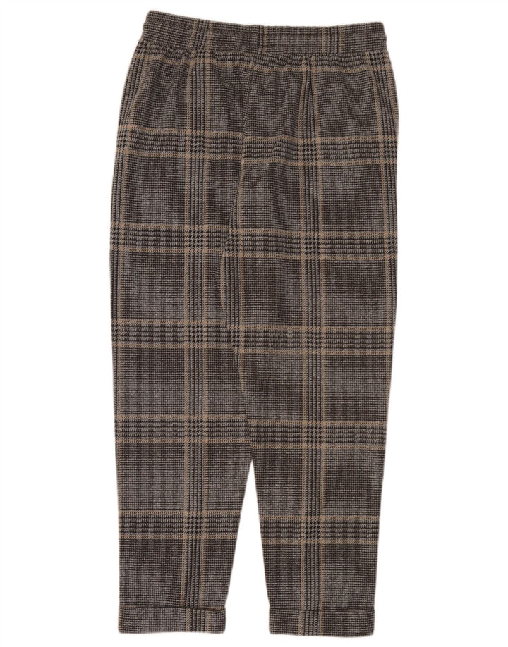 Marks & Spencer Womens Trousers UK 10 Small W30 L26 Grey Houndstooth