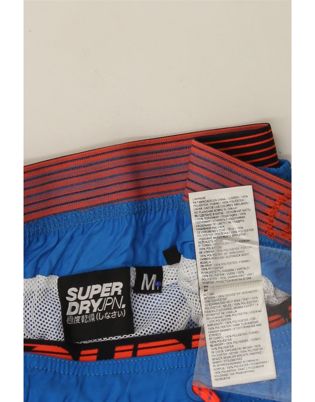 SUPERDRY Mens Graphic Swimming Shorts Medium  Blue Polyester