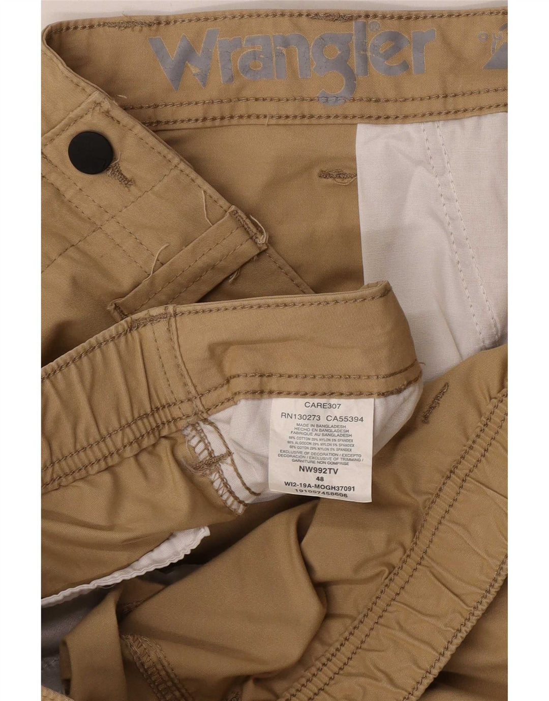 Wrangler Mens Chino Shorts W48 4XL Beige Cotton