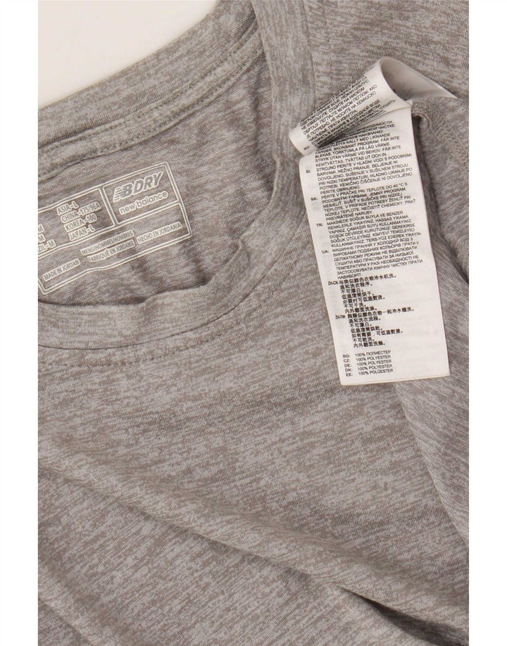 New Balance Mens T-Shirt Top Medium Grey Polyester