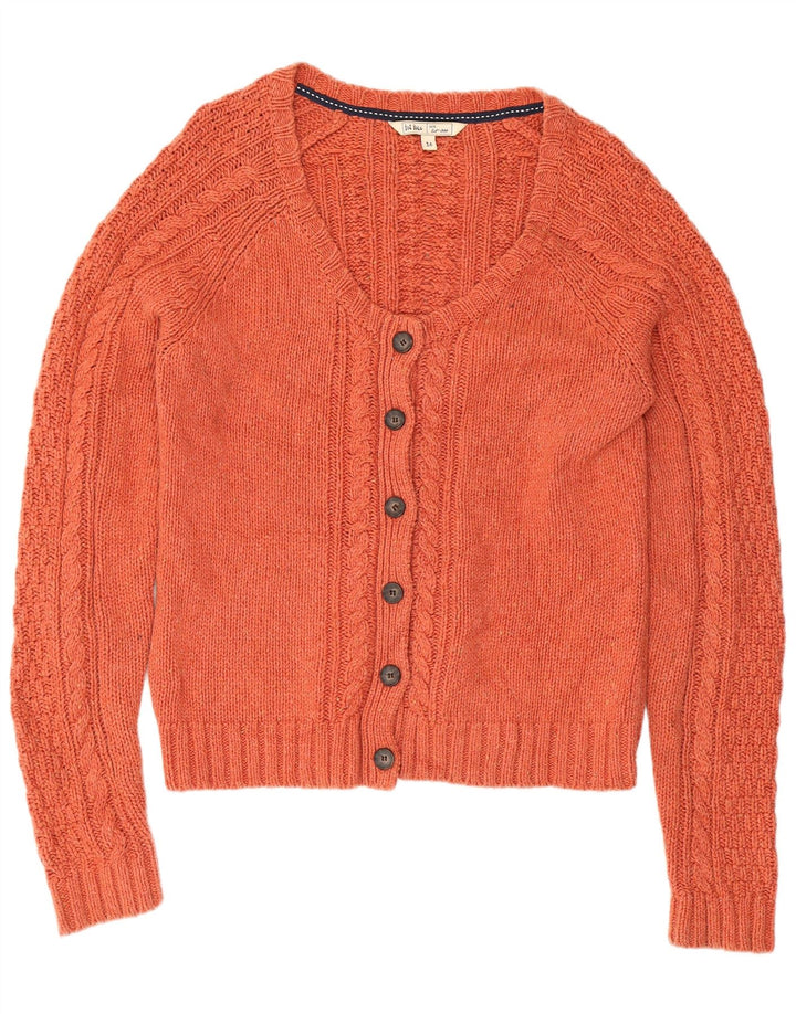 Fat Face Womens Cardigan Sweater UK 16 Large Orange Cotton