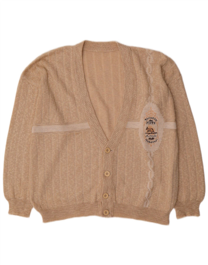 PERTH Mens Cardigan Sweater IT 54 XL Beige Wool