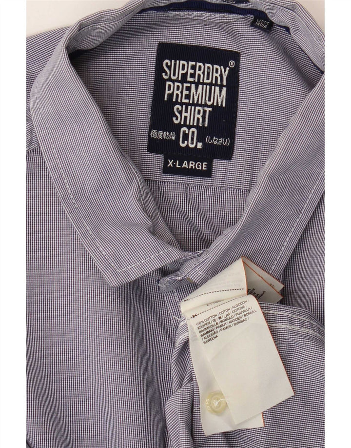Superdry Mens Shirt XL Blue Pinstripe Cotton