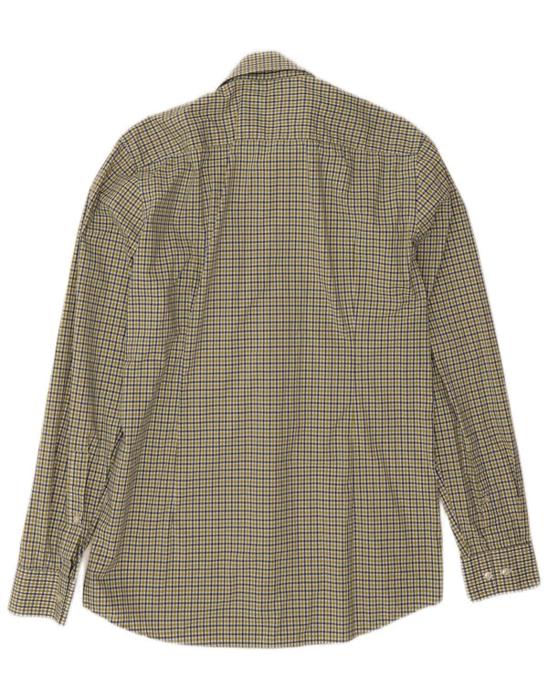 Hugo Boss Mens Slim Fit Shirt Size 15 1/2 Medium Green Gingham Cotton