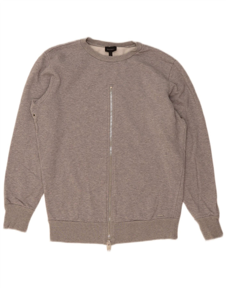 Diesel Womens Oversized Sweatshirt Jumper UK 10 Small Grey