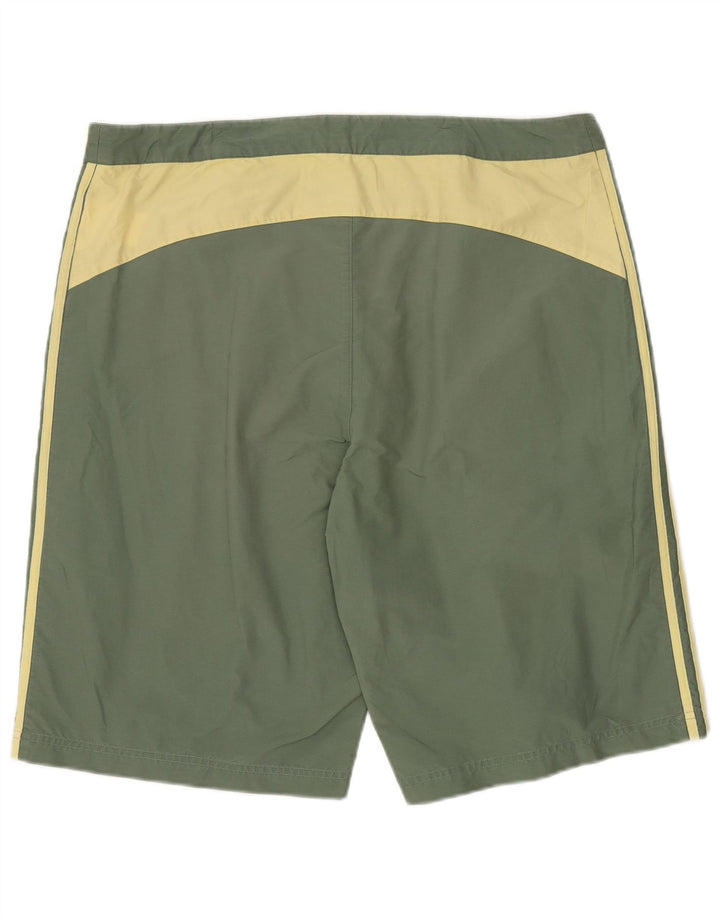 Adidas Mens Shorts XL W40  Green Colourblock Cotton