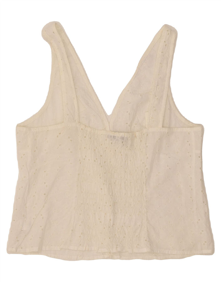 SUPERIOR Womens Sleeveless Blouse Top IT 48 XL White Cotton Vintage Superior and Second-Hand Superior from Messina Hembry 