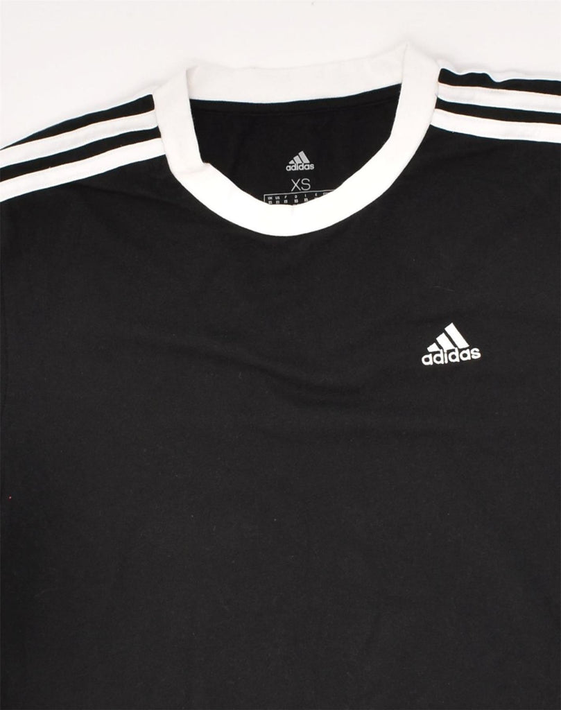 ADIDAS Womens T-Shirt Top UK 6 XS Black Cotton | Vintage Adidas | Thrift | Second-Hand Adidas | Used Clothing | Messina Hembry 