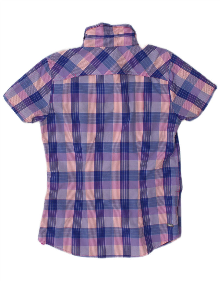 The North Face Womens Short Sleeve Shirt Small Multicoloured Check Nylon