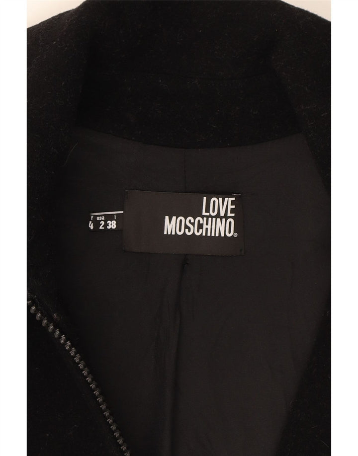 MOSCHINO Womens Overcoat IT 38 XS Black Wool Vintage Moschino and Second-Hand Moschino from Messina Hembry 