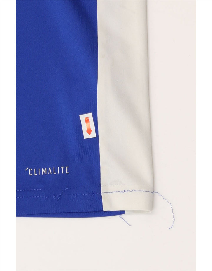 Adidas Boys Climalite T-Shirt Top 11-12 Years Medium Blue Colourblock
